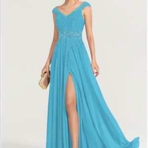 Pool color Evening gown